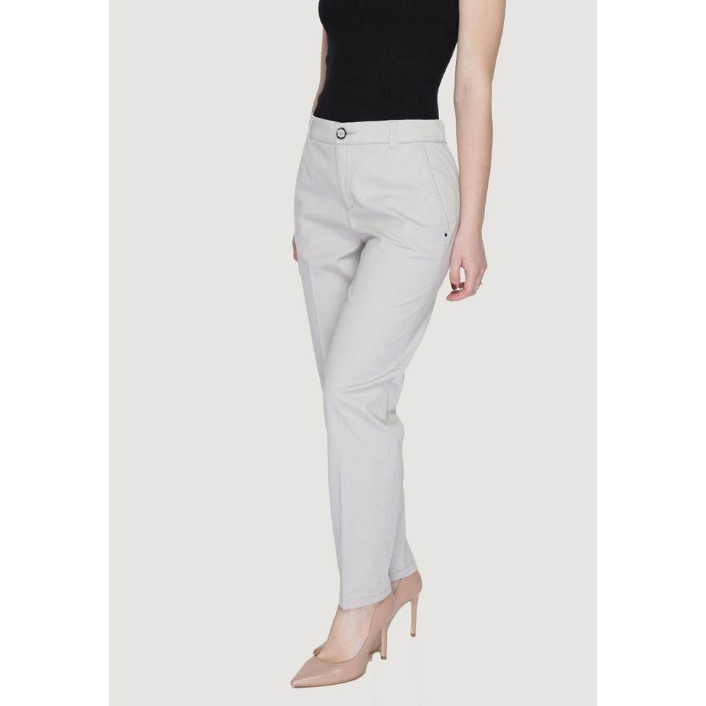 Street One Beige Cotton Pant - Hilstor