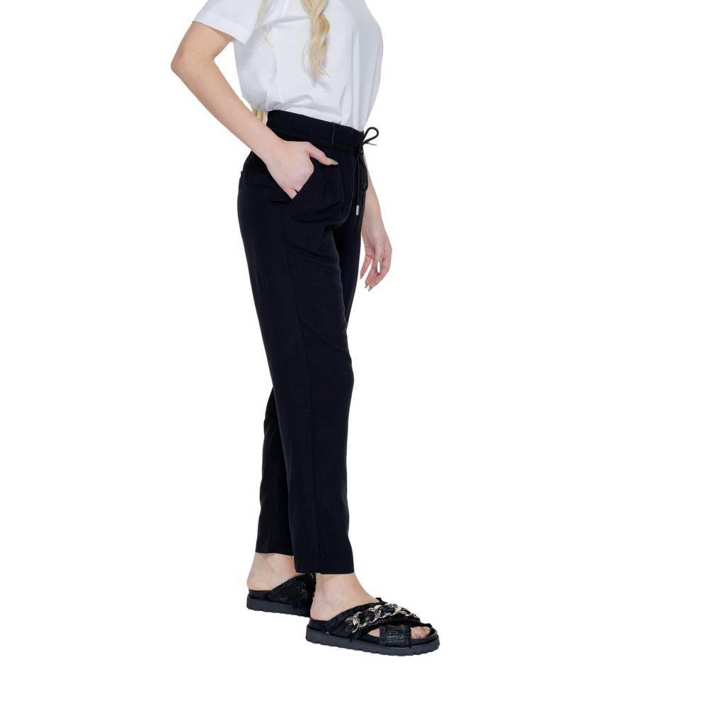 Street One Black Viscose Pant - Hilstor
