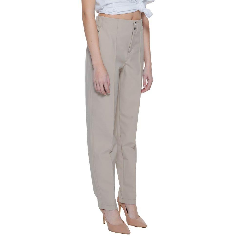 Street One Beige Polyamide Pant - Hilstor