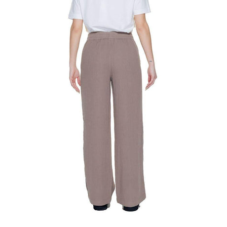 Street One Brown Cotton Pant - Hilstor