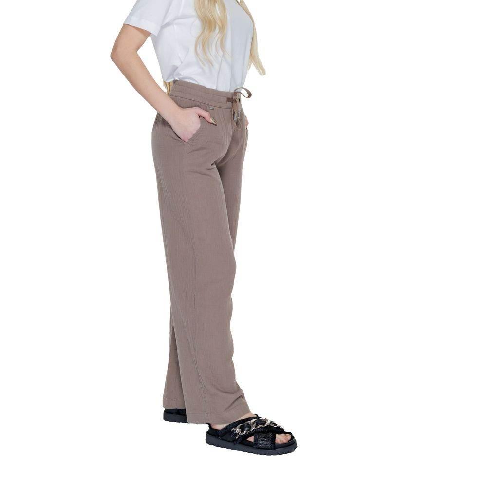 Street One Brown Cotton Pant - Hilstor