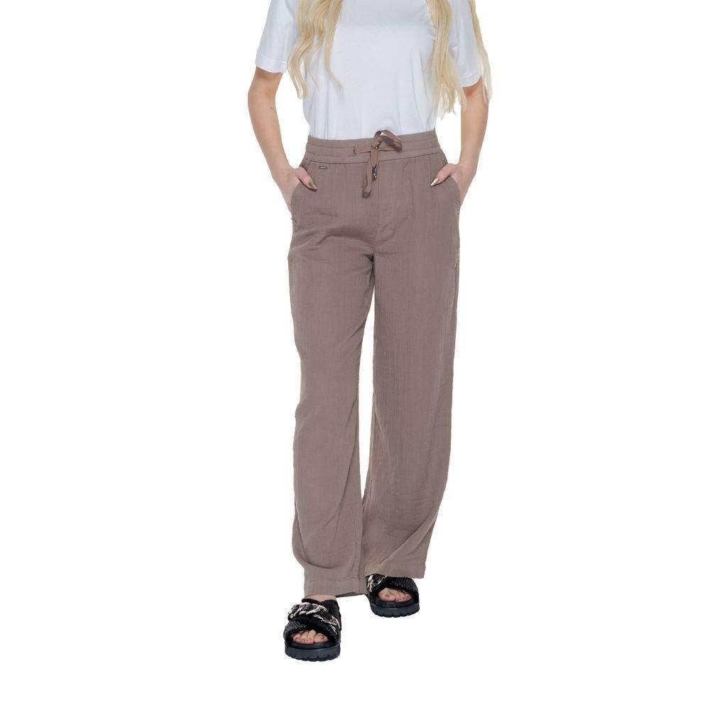 Street One Brown Cotton Pant - Hilstor