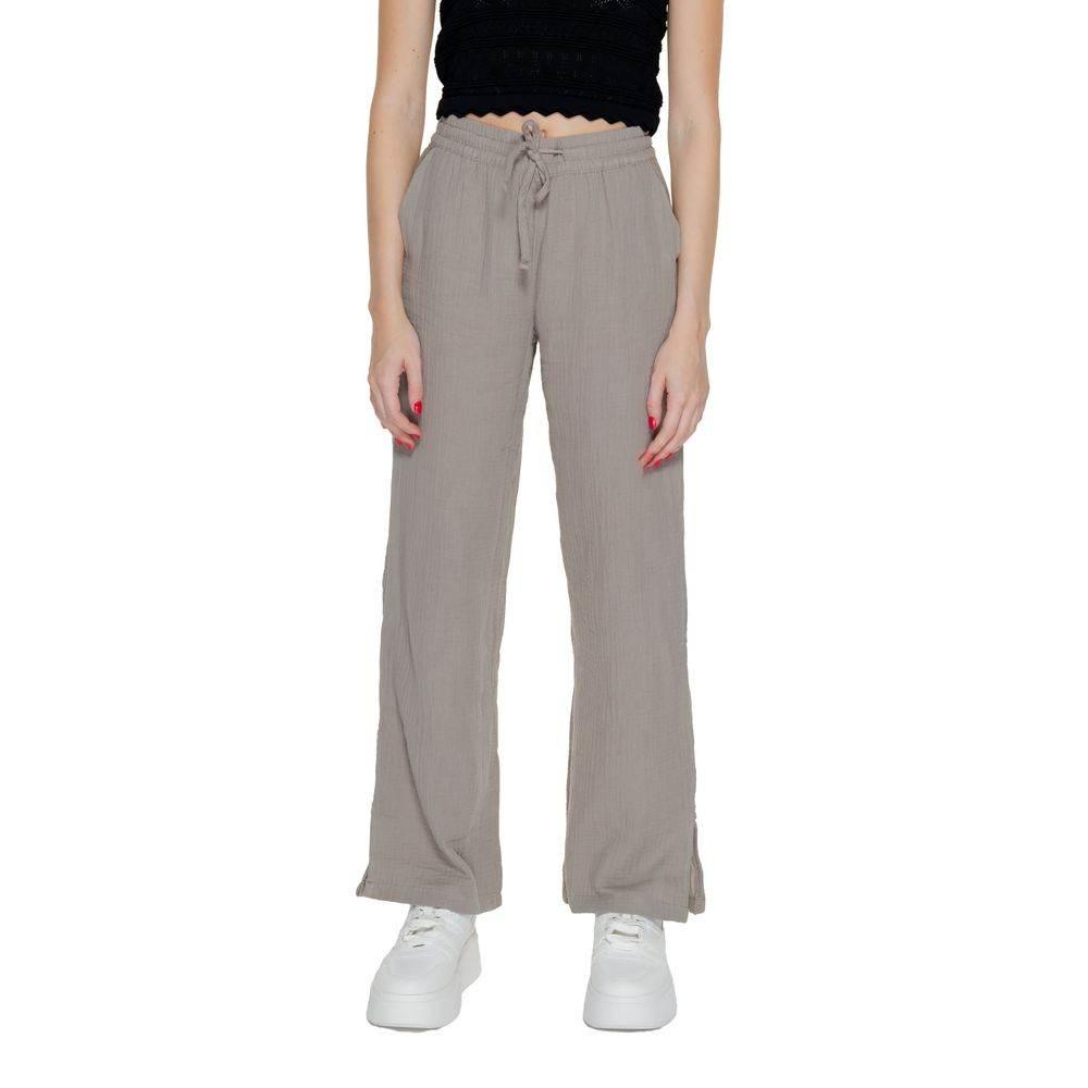 Jacqueline De Yong Beige Cotton Pant - Hilstor