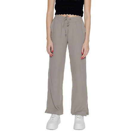 Jacqueline De Yong Beige Cotton Pant - Hilstor