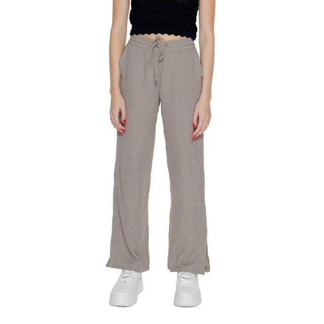 Jacqueline De Yong Beige Cotton Pant - Hilstor