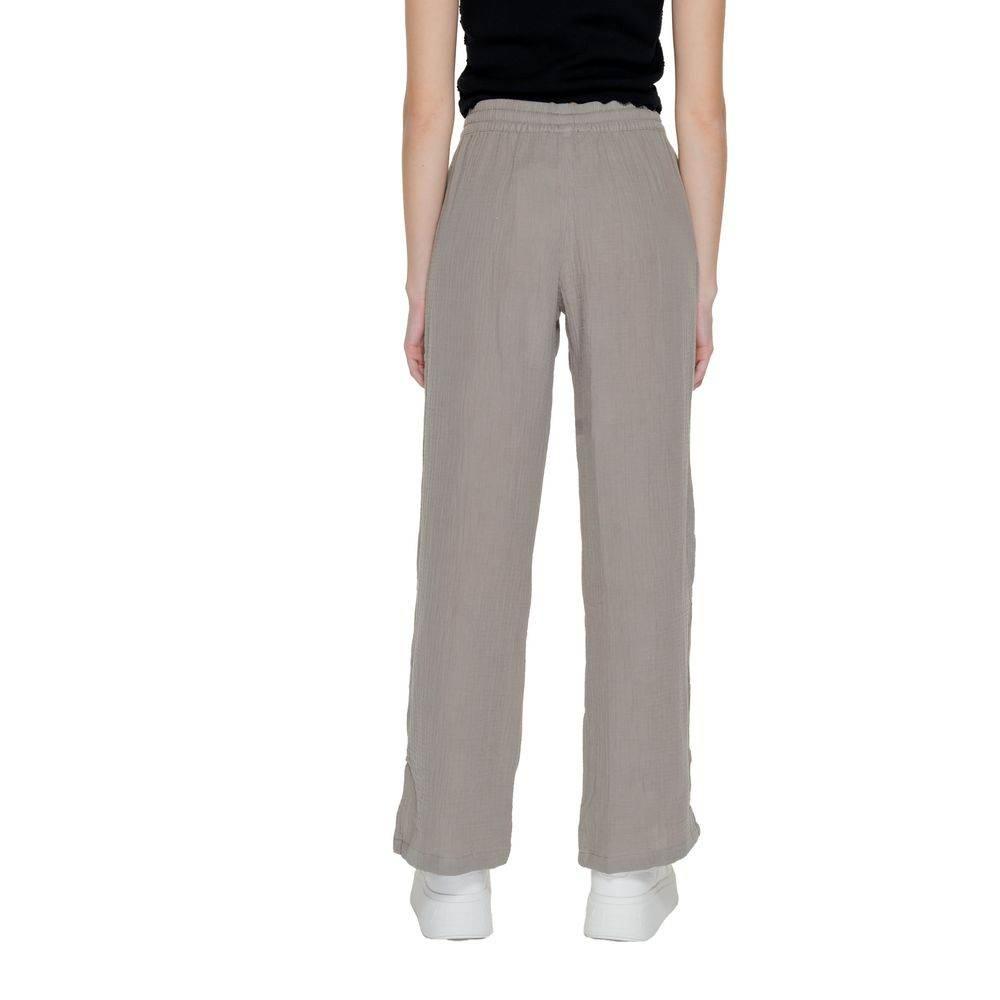 Jacqueline De Yong Beige Cotton Pant - Hilstor