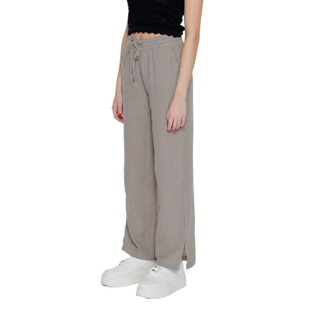 Jacqueline De Yong Beige Cotton Pant - Hilstor