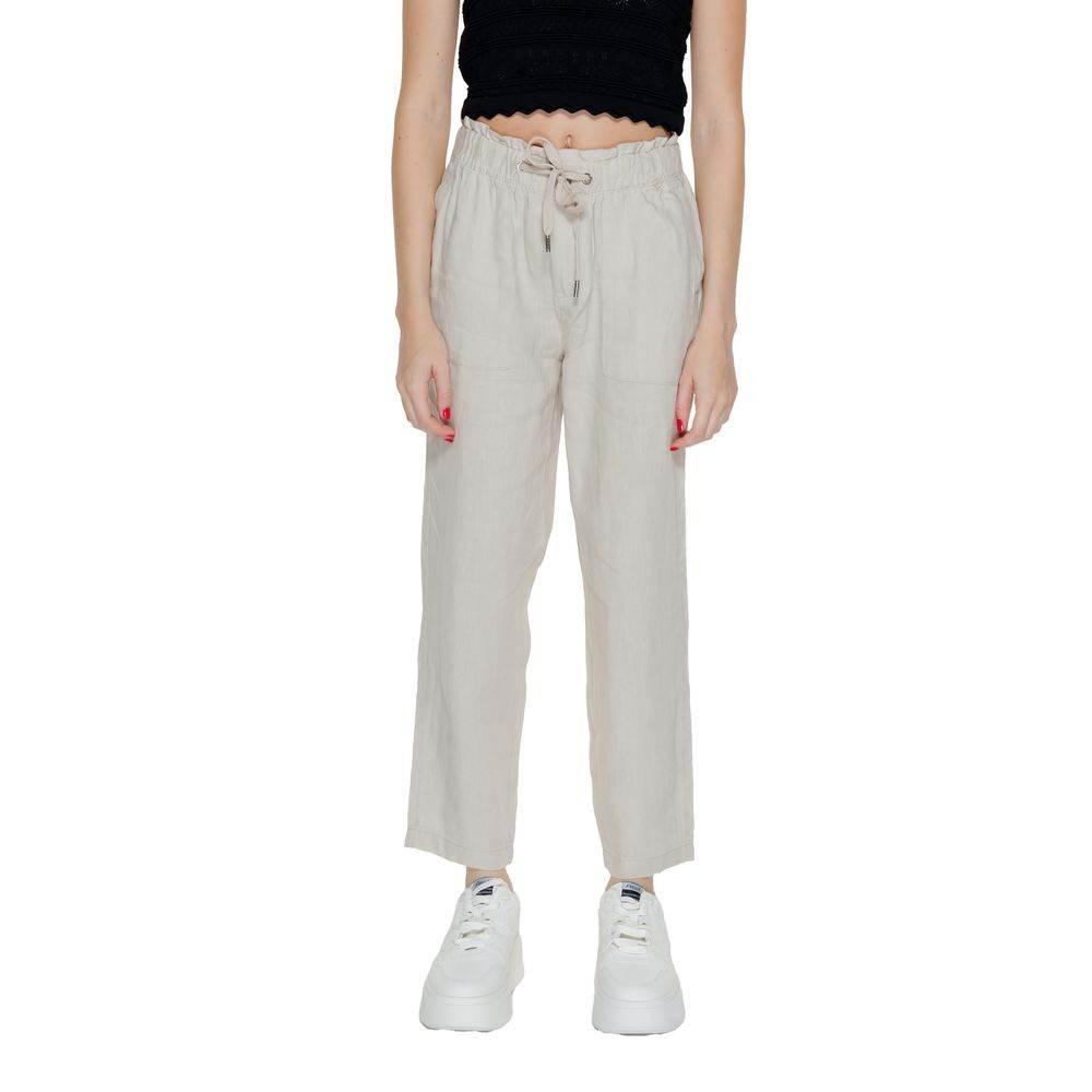 Street One Beige Linen Pant - Hilstor
