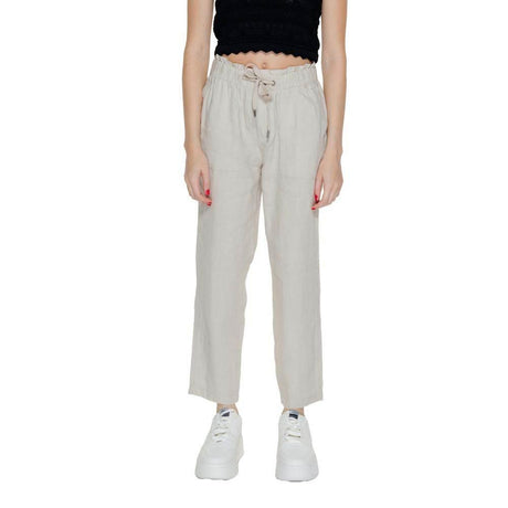 Street One Beige Linen Pant - Hilstor