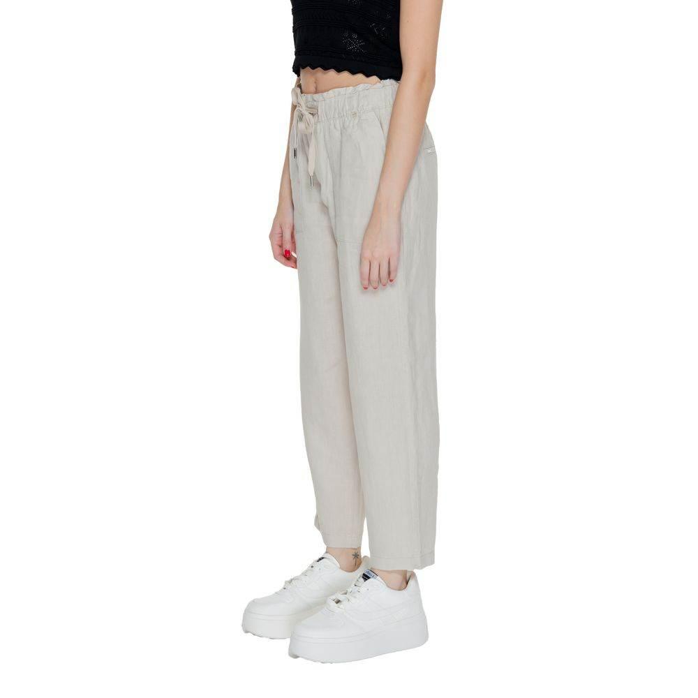 Street One Beige Linen Pant - Hilstor