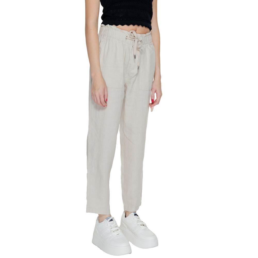 Street One Beige Linen Pant - Hilstor