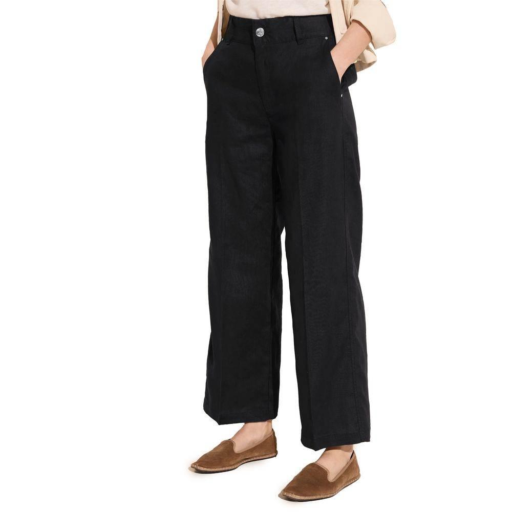 Street One Black Linen Pant - Hilstor