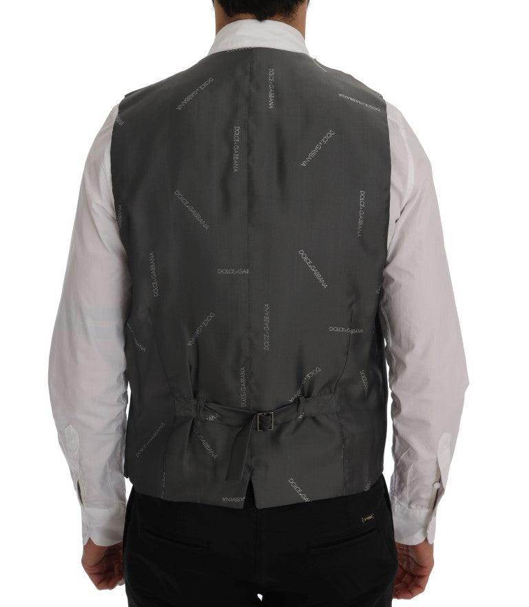 Dolce & Gabbana Gray STAFF Cotton Striped Vest - Hilstor