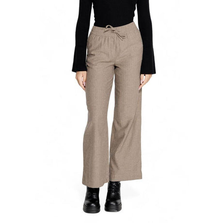 Jacqueline De Yong Brown Cotton Pant - Hilstor