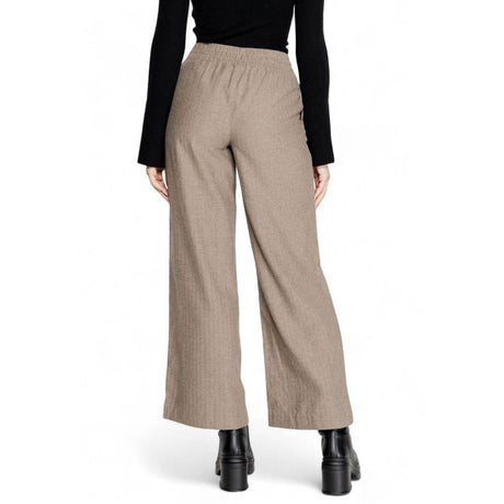 Jacqueline De Yong Brown Cotton Pant - Hilstor