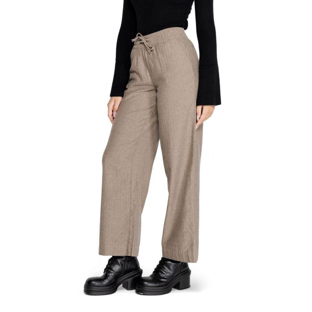 Jacqueline De Yong Brown Cotton Pant - Hilstor