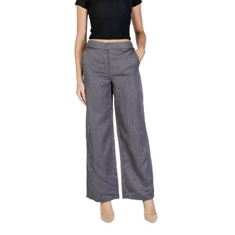Jacqueline De Yong Gray Polyester Pant - Hilstor
