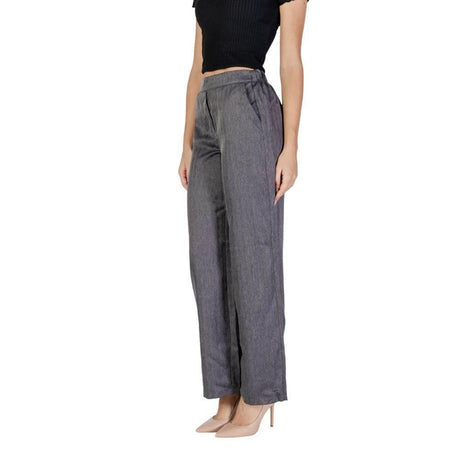 Jacqueline De Yong Gray Polyester Pant - Hilstor