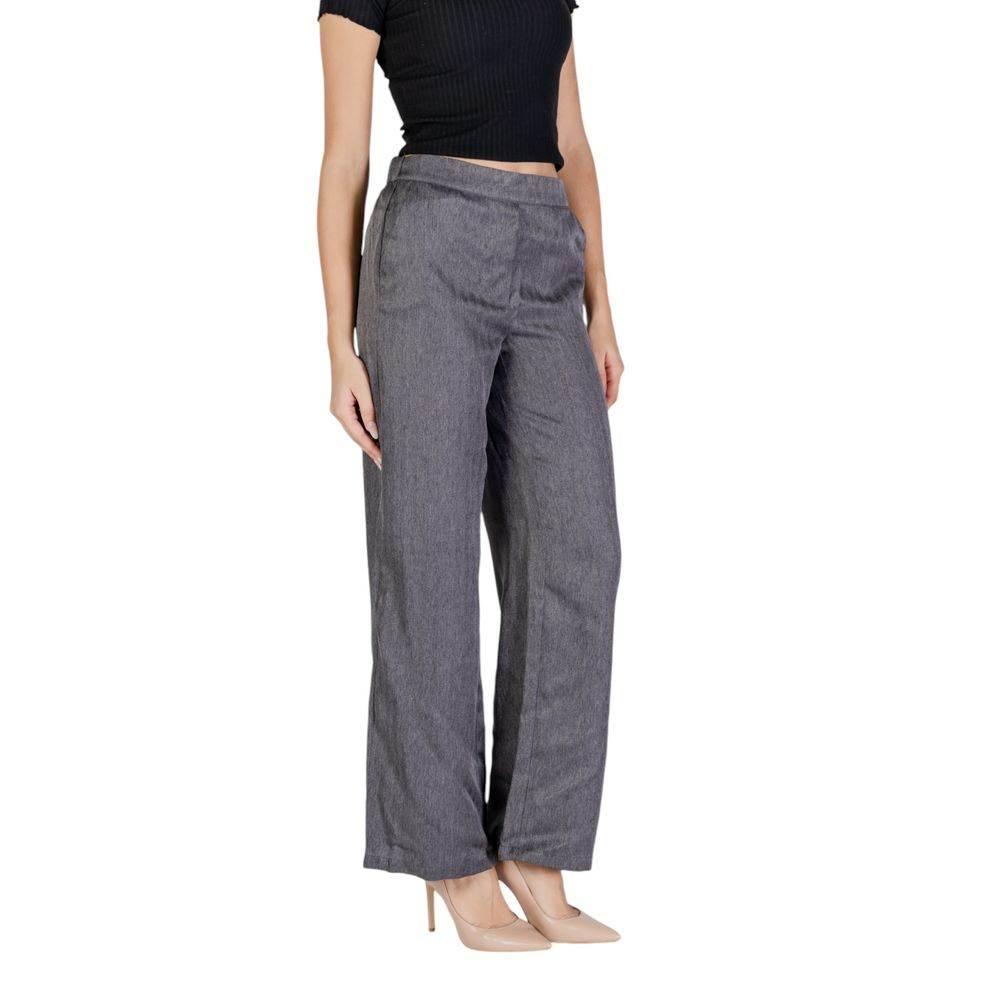 Jacqueline De Yong Gray Polyester Pant - Hilstor