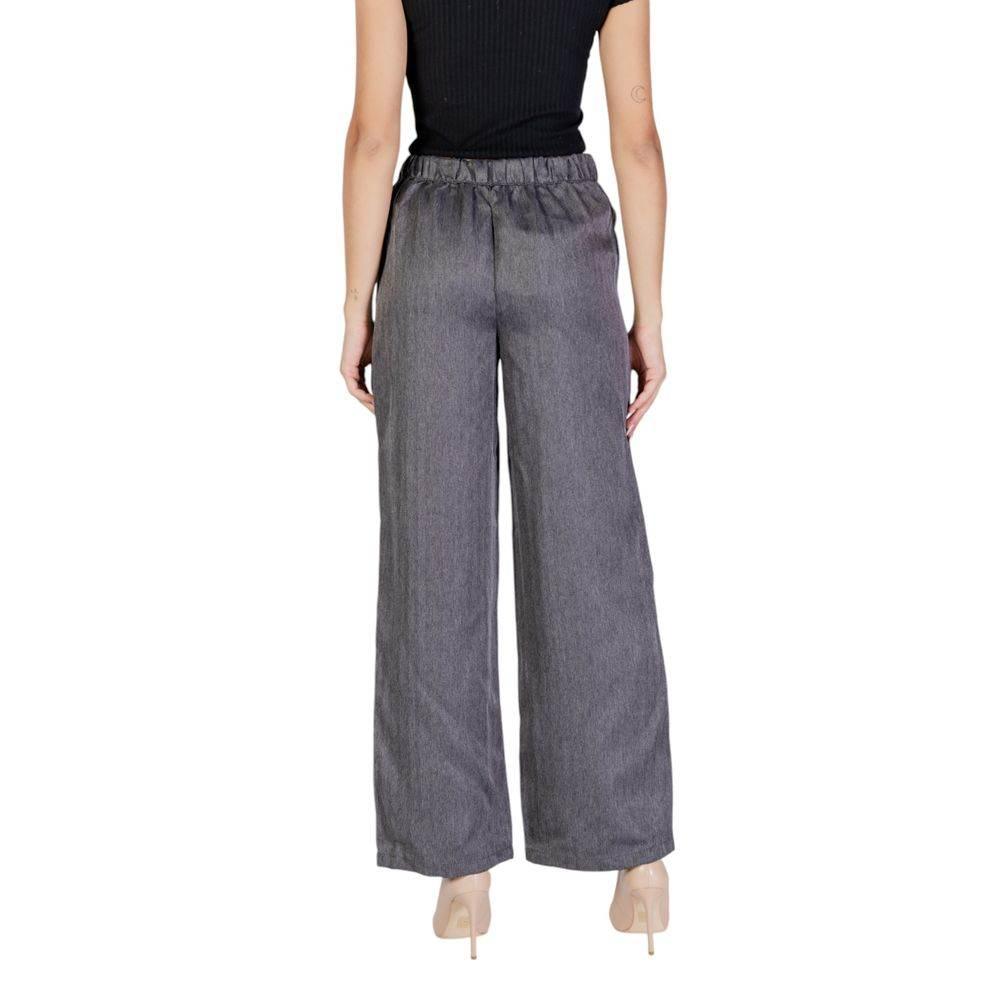 Jacqueline De Yong Gray Polyester Pant - Hilstor