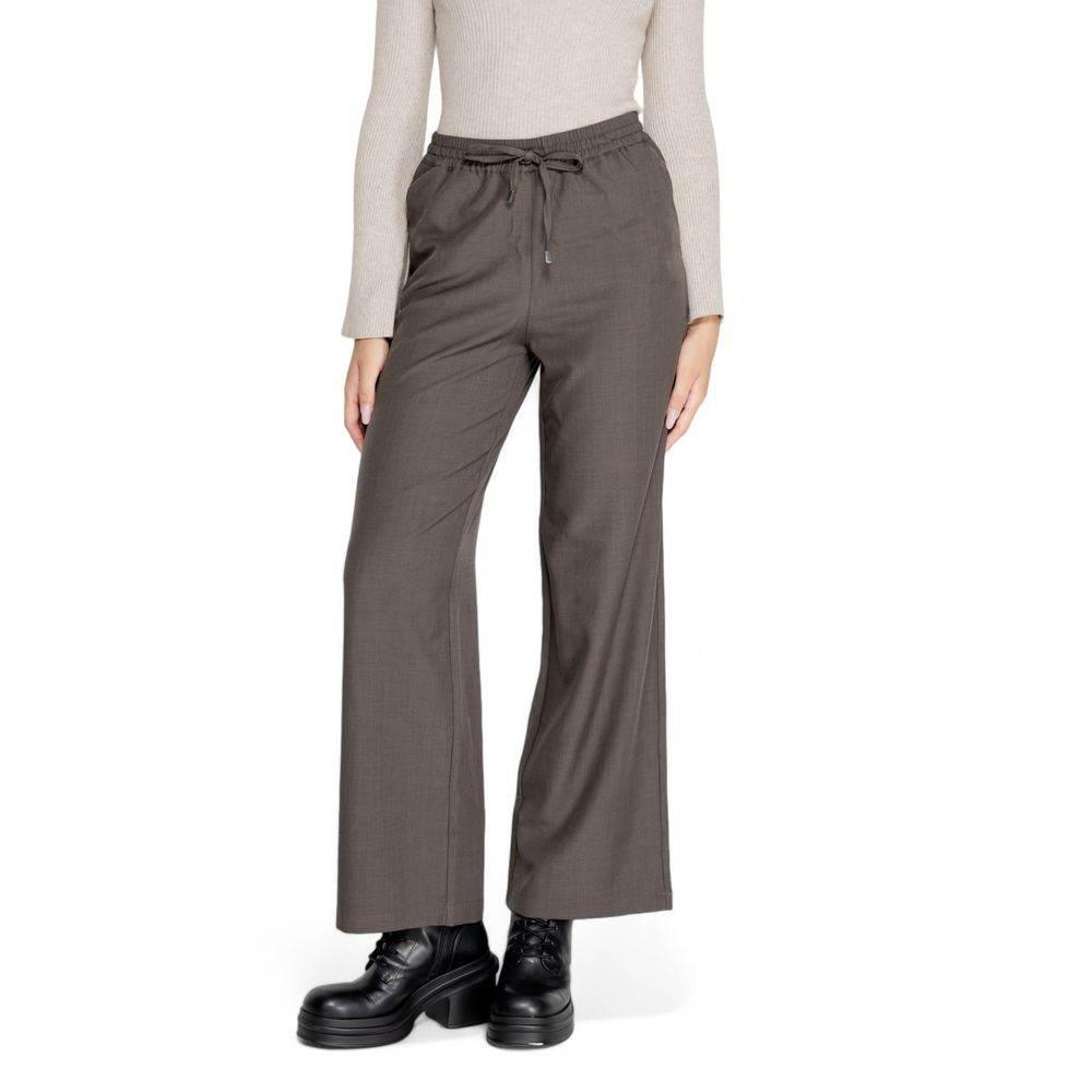 Only Gray Polyester Jeans & Pant - Hilstor