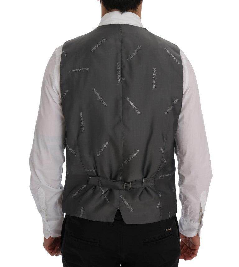 Dolce & Gabbana Gray STAFF Cotton Striped Vest - Hilstor