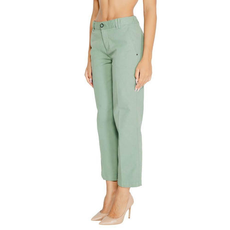 Street One Turquoise Cotton Jeans & Pant - Hilstor