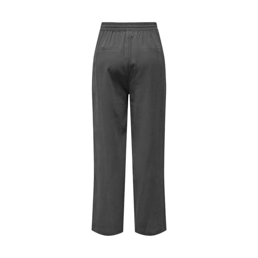 Jacqueline De Yong Gray Viscose Pant - Hilstor