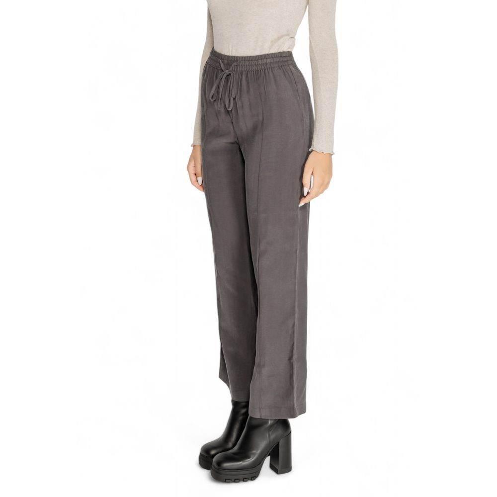 Jacqueline De Yong Gray Viscose Pant - Hilstor