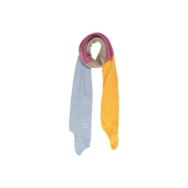 Pieces Yellow Recycled Polyester Scarf - Hilstor