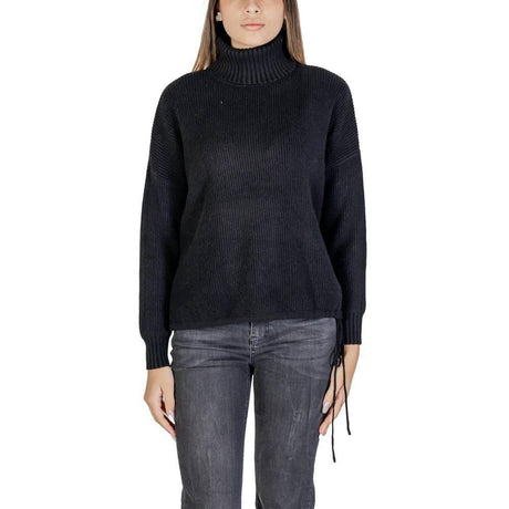Sandro Ferrone Black Viscose Turtleneck - Hilstor