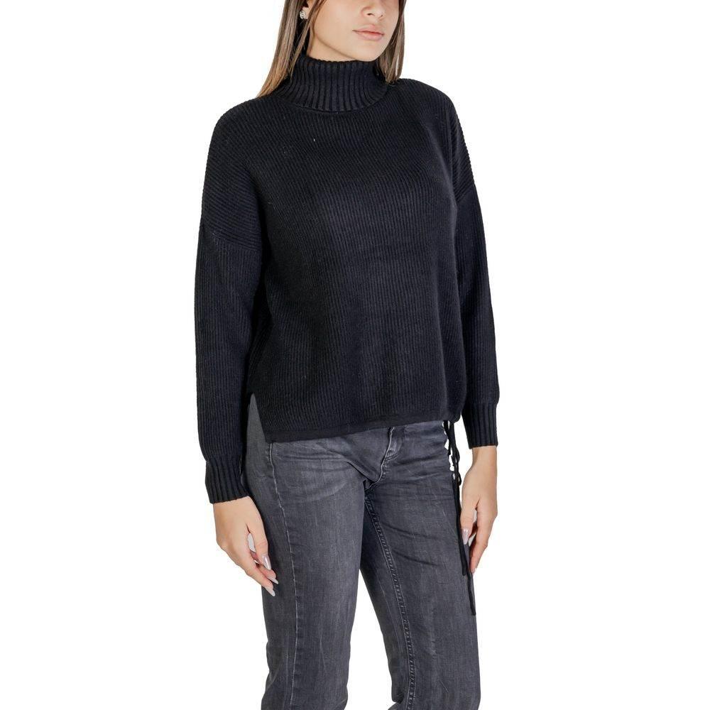 Sandro Ferrone Black Viscose Turtleneck - Hilstor