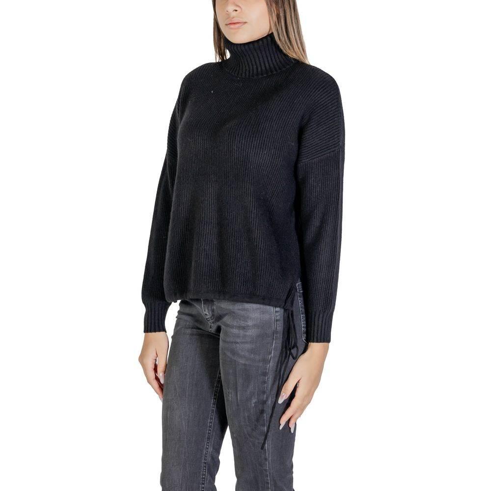 Sandro Ferrone Black Viscose Turtleneck - Hilstor