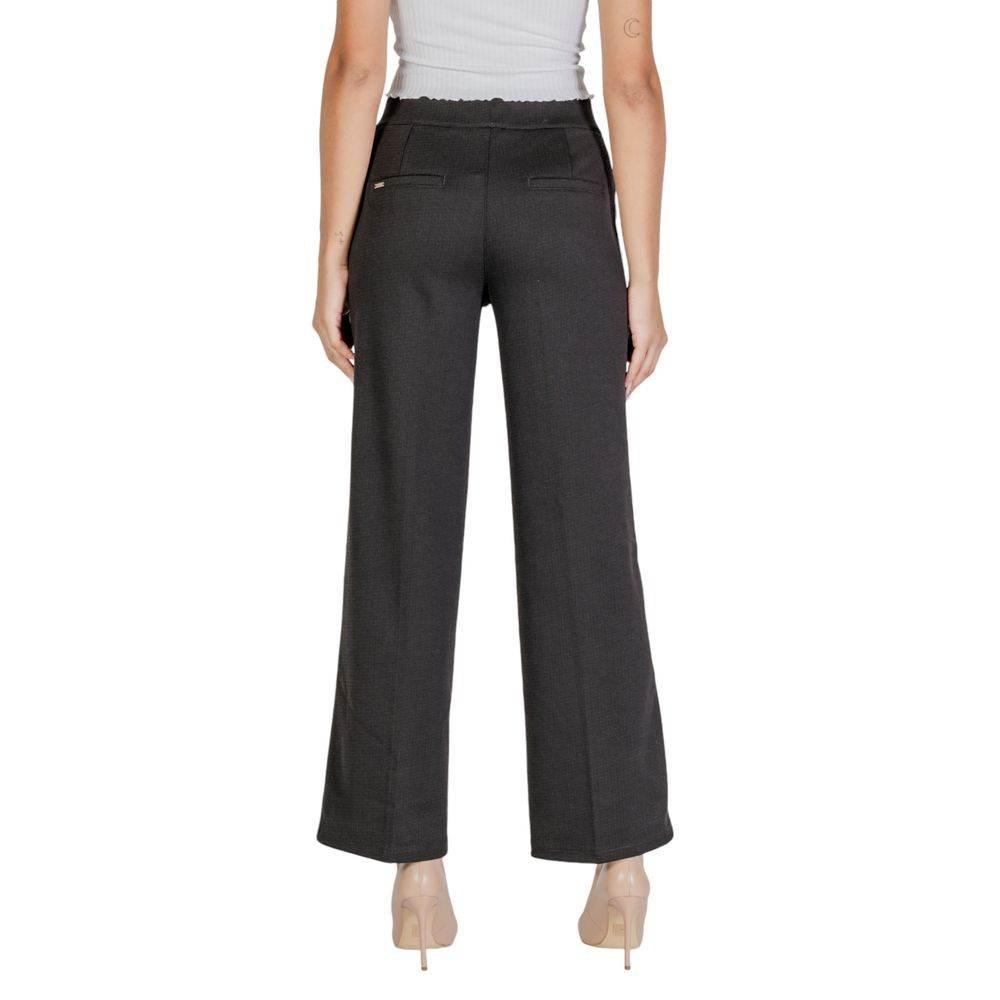 Street One Black Polyester Pant - Hilstor
