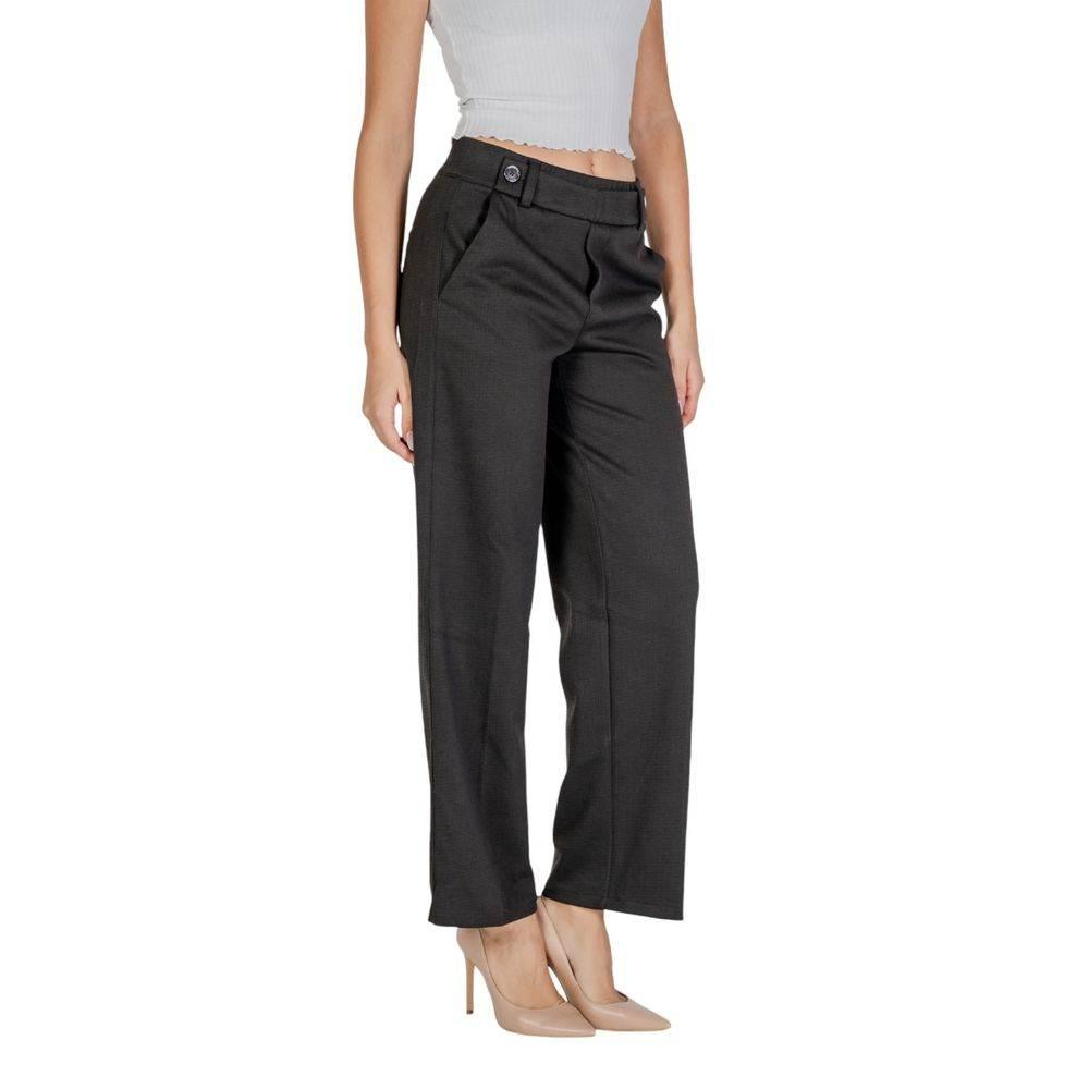 Street One Black Polyester Pant - Hilstor