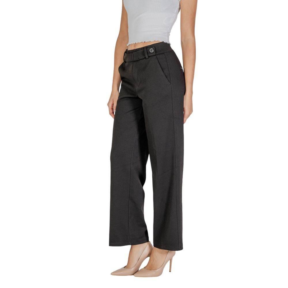 Street One Black Polyester Pant - Hilstor