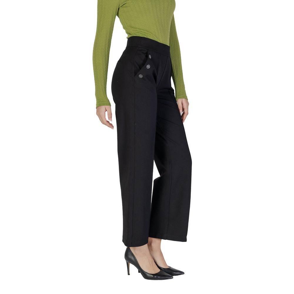 Street One Black Viscose Pant - Hilstor