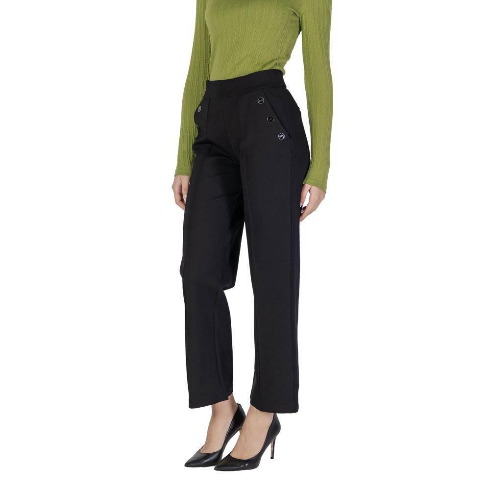 Street One Black Viscose Pant - Hilstor