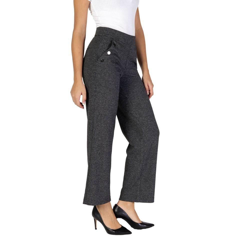 Street One Black Polyester Pant - Hilstor