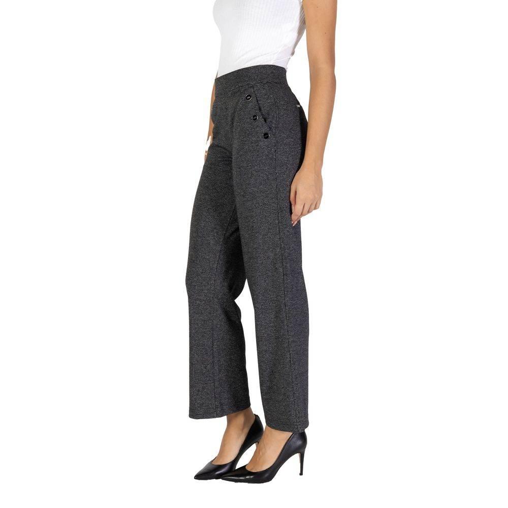 Street One Black Polyester Pant - Hilstor