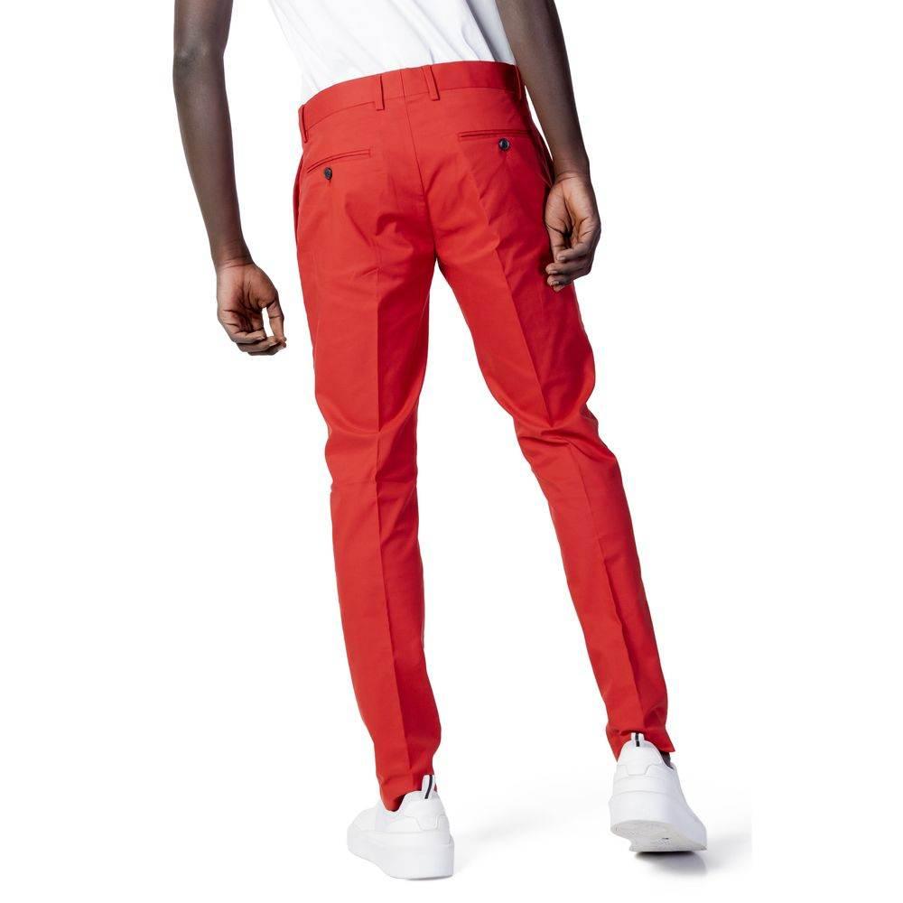 Antony Morato Red Cotton Pant - Hilstor