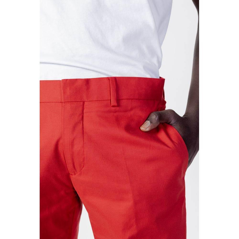 Antony Morato Red Cotton Pant - Hilstor