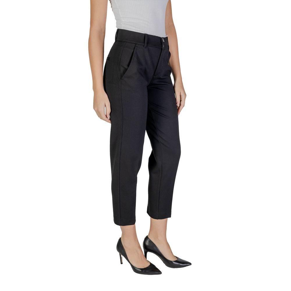 Street One Black Viscose Pant - Hilstor