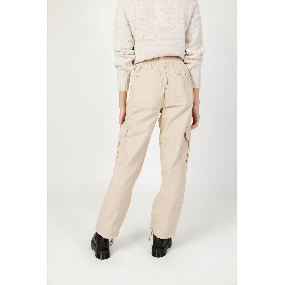 Only Beige Cotton Jeans & Pant - Hilstor