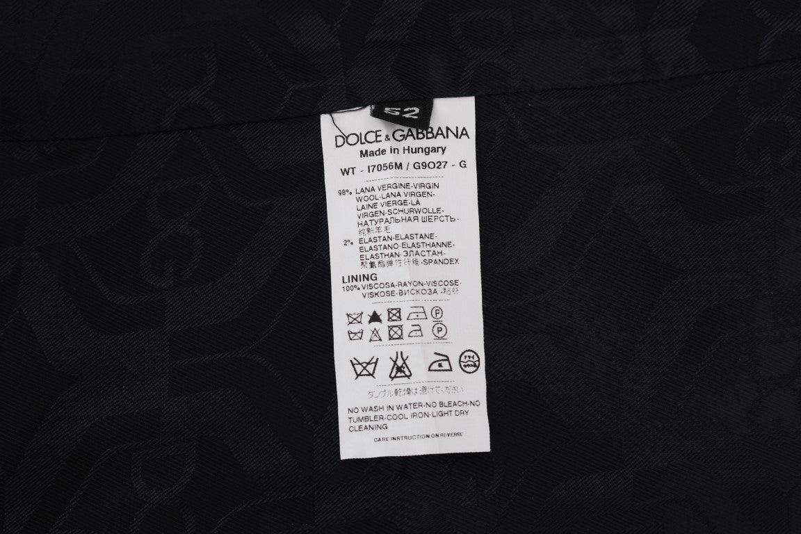 Dolce & Gabbana Black STAFF Wool Striped Vest - Hilstor