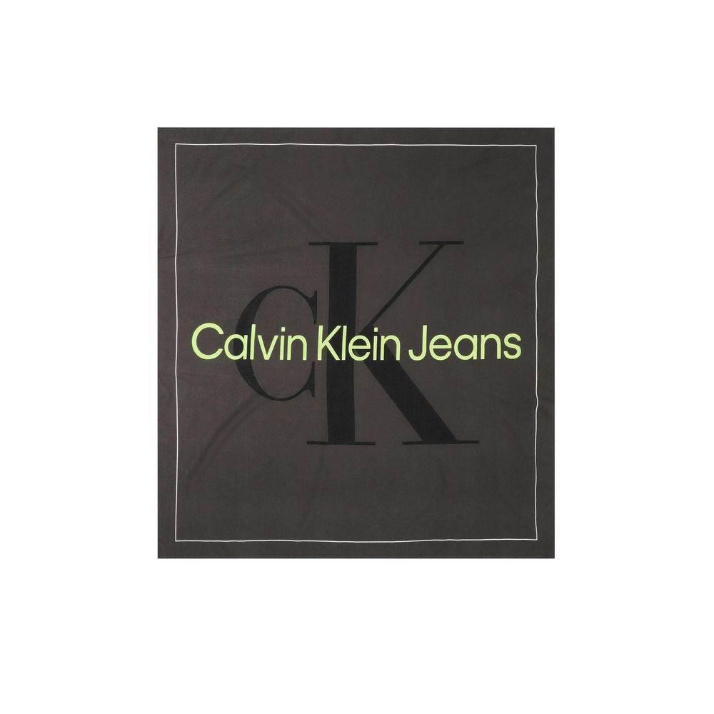 Calvin Klein Black Organic Cotton Scarf - Hilstor