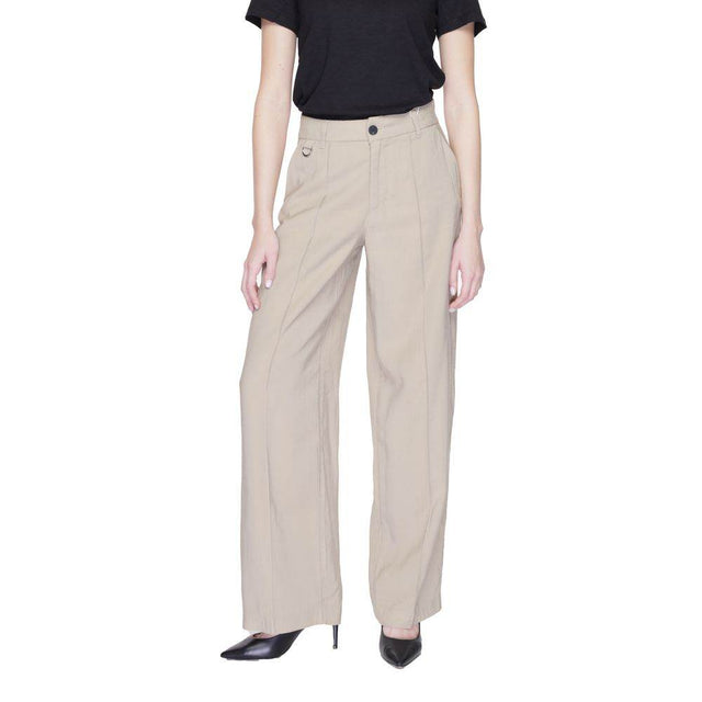 Only Beige Viscose Jeans & Pant - Hilstor