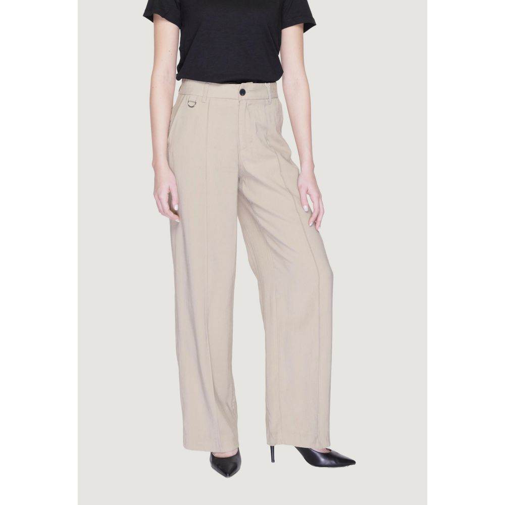 Only Beige Viscose Jeans & Pant - Hilstor