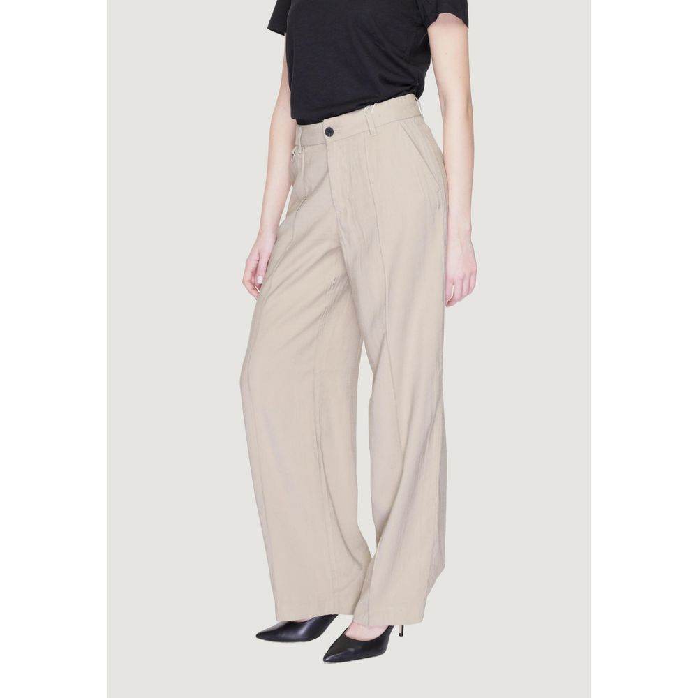 Only Beige Viscose Jeans & Pant - Hilstor
