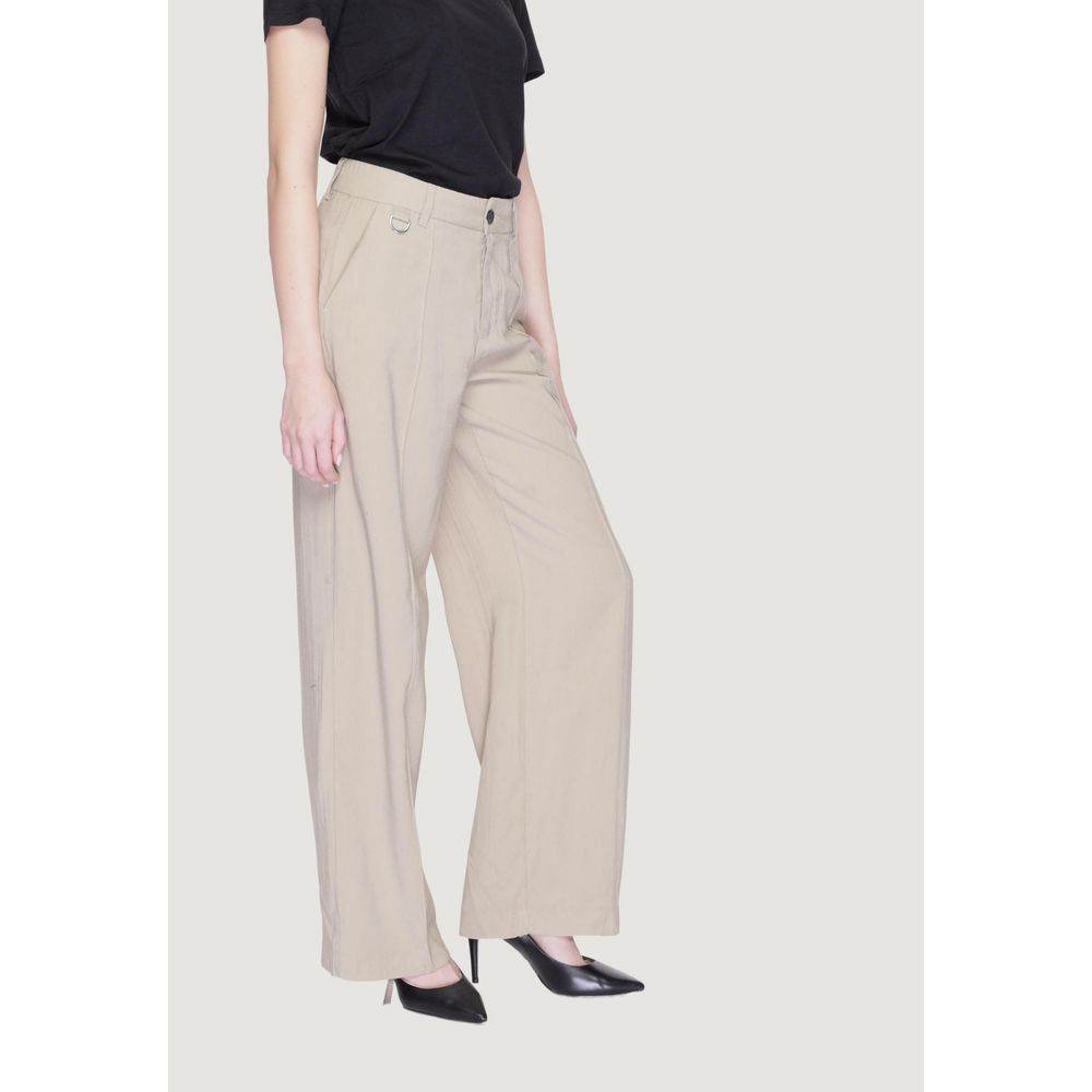 Only Beige Viscose Jeans & Pant - Hilstor
